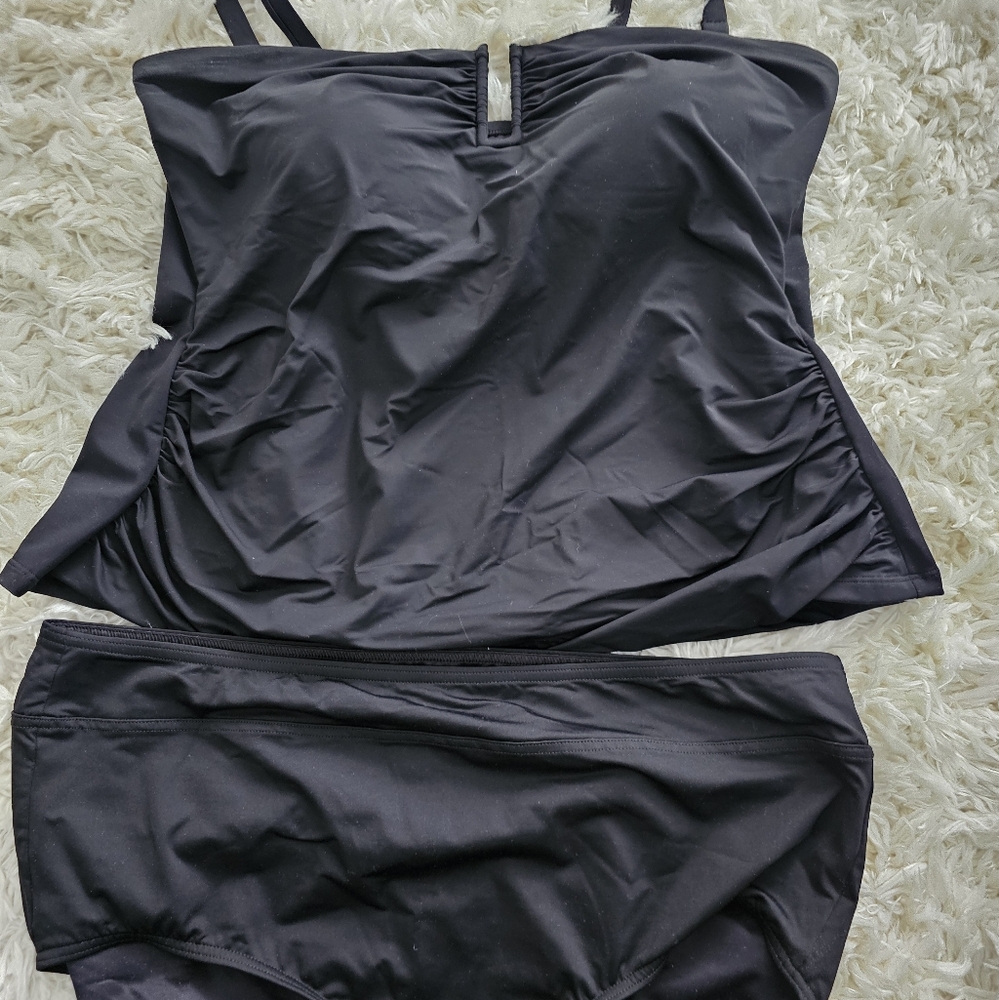 Lands' End Black Women's Tankini Set